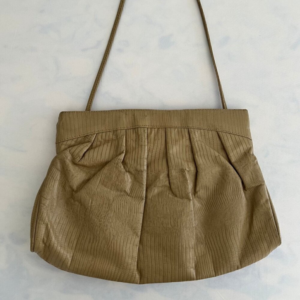 Park Ave Int. Genuine Leather Vintage Made In USA Abstract Clutch Shoulder Bag - Picture 3 of 6